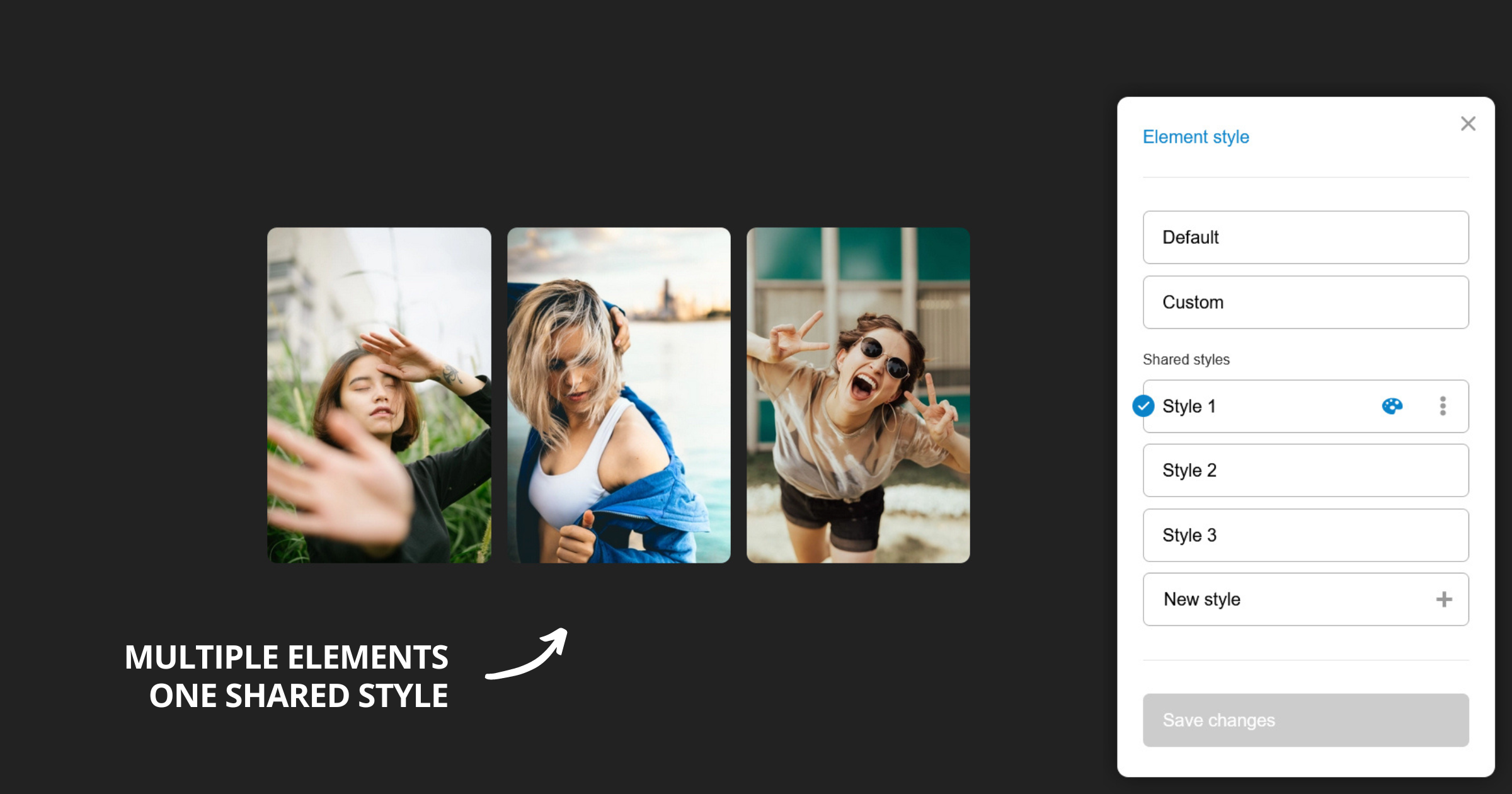 New: Shared elements styles