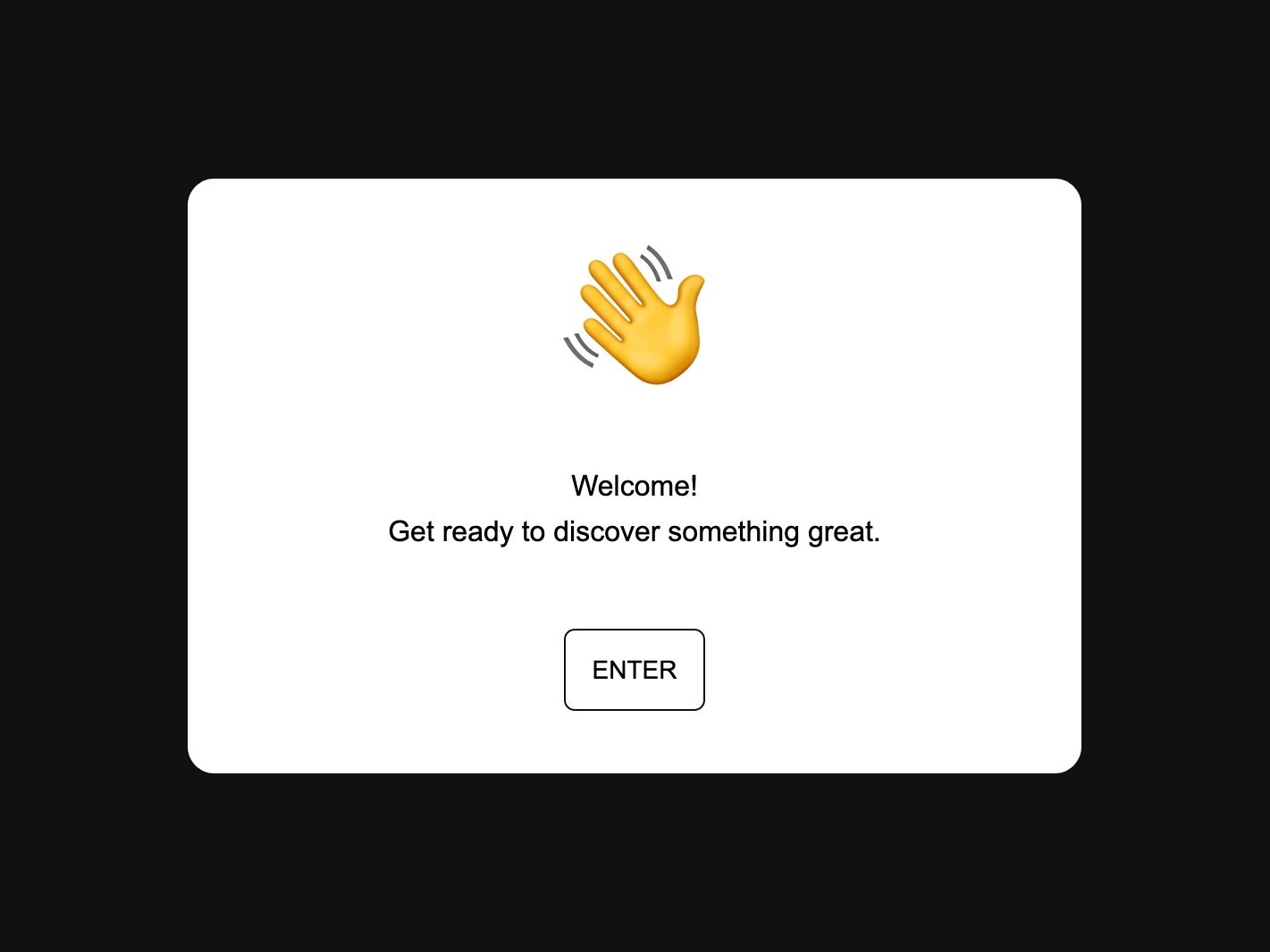 Welcome modal windows