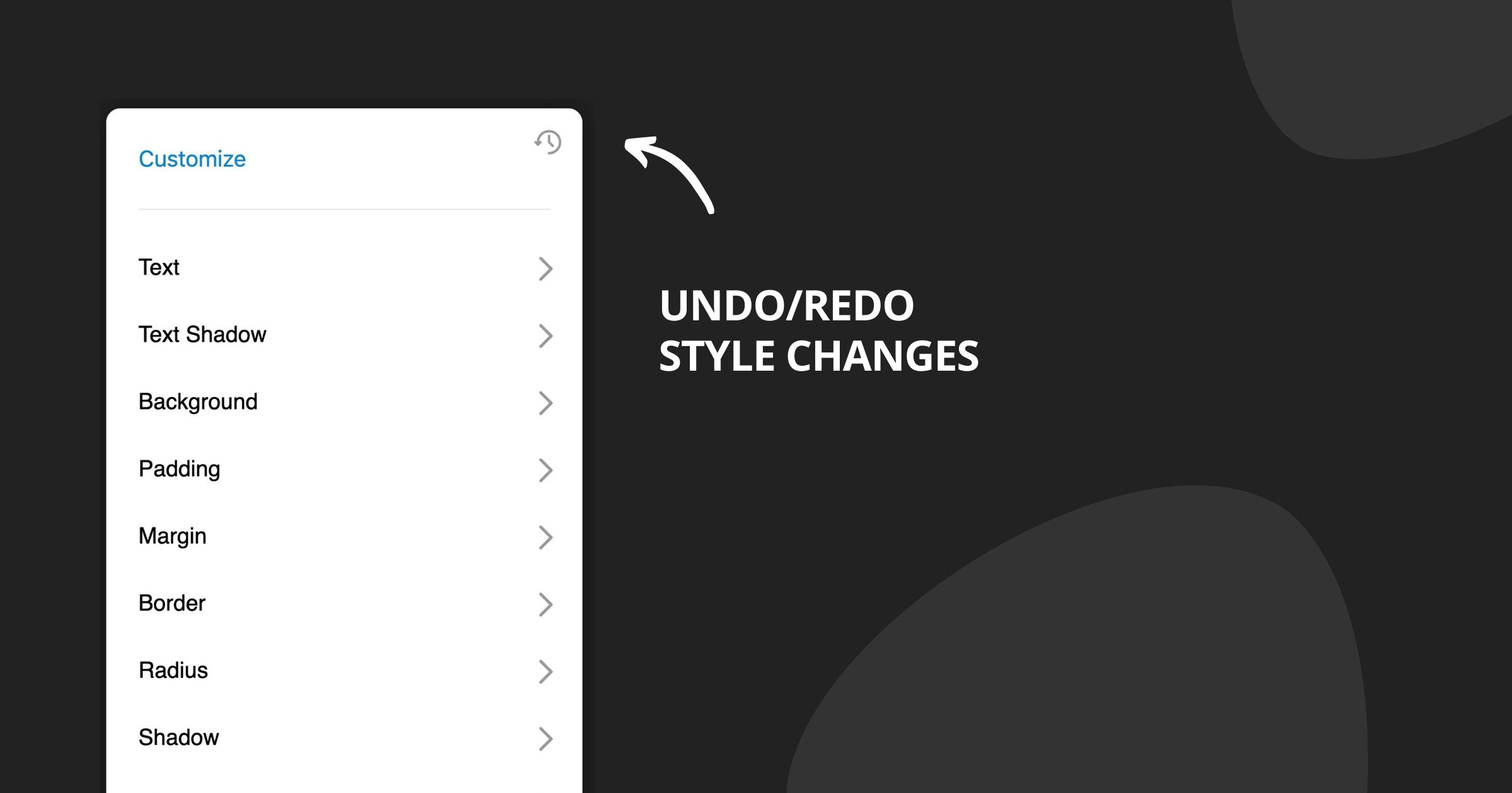 Undo/Redo style changes
