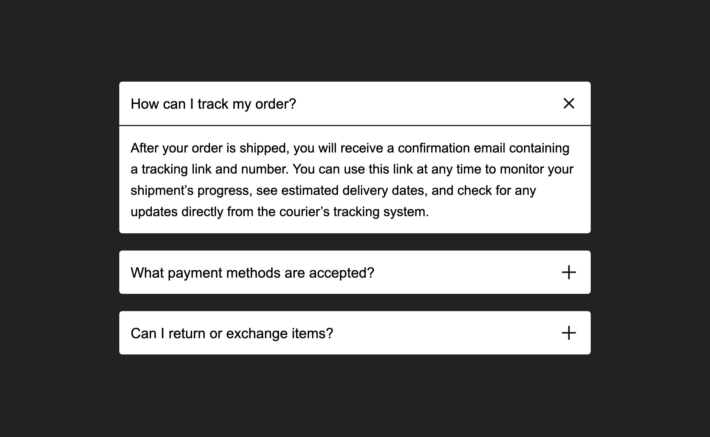 New element combinations: Accordions