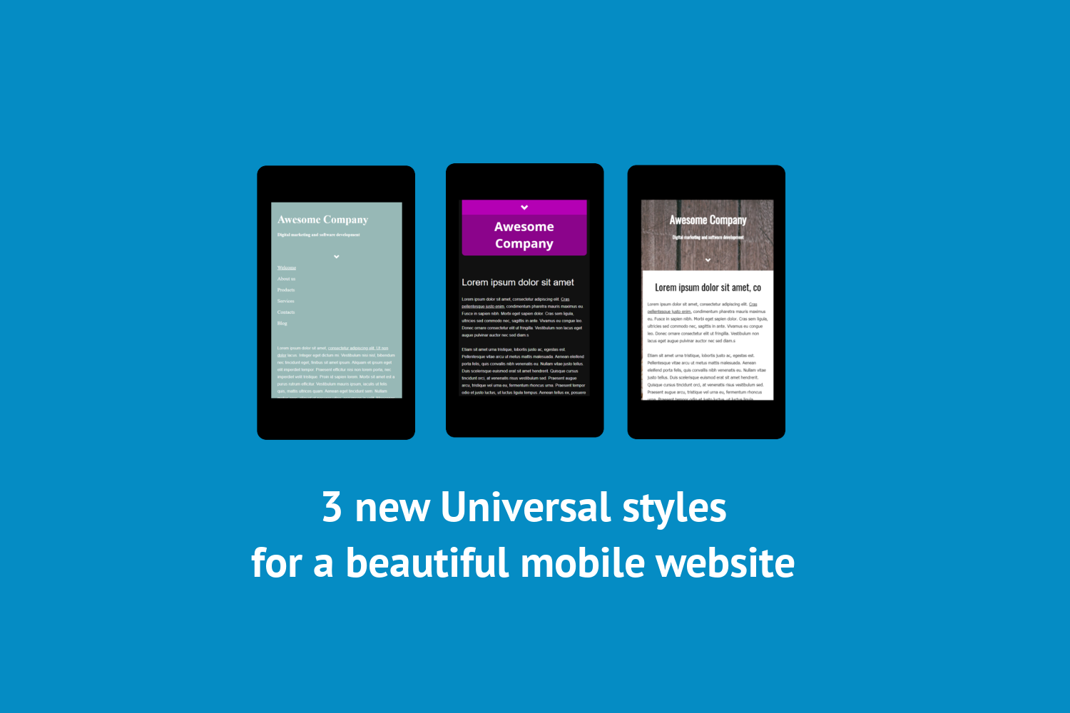 3 new mobile-optimized theme styles