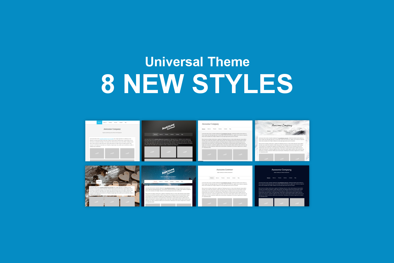 8 new styles for the Universal theme